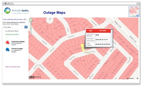 outage affected area
